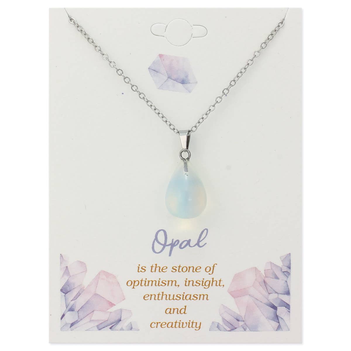 Gemstone Drop Opal Necklace