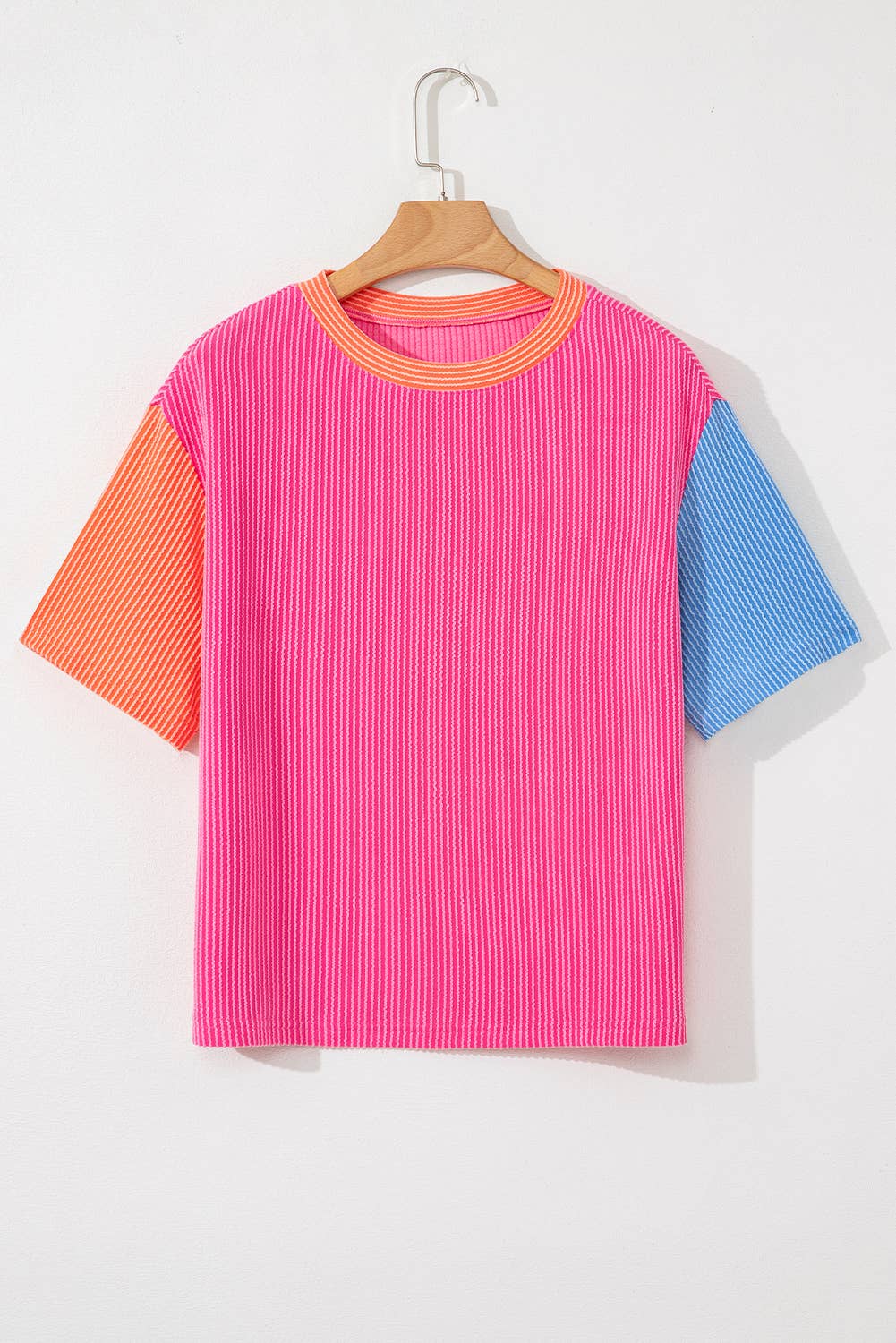 Corded Colorblock Crewneck Tee