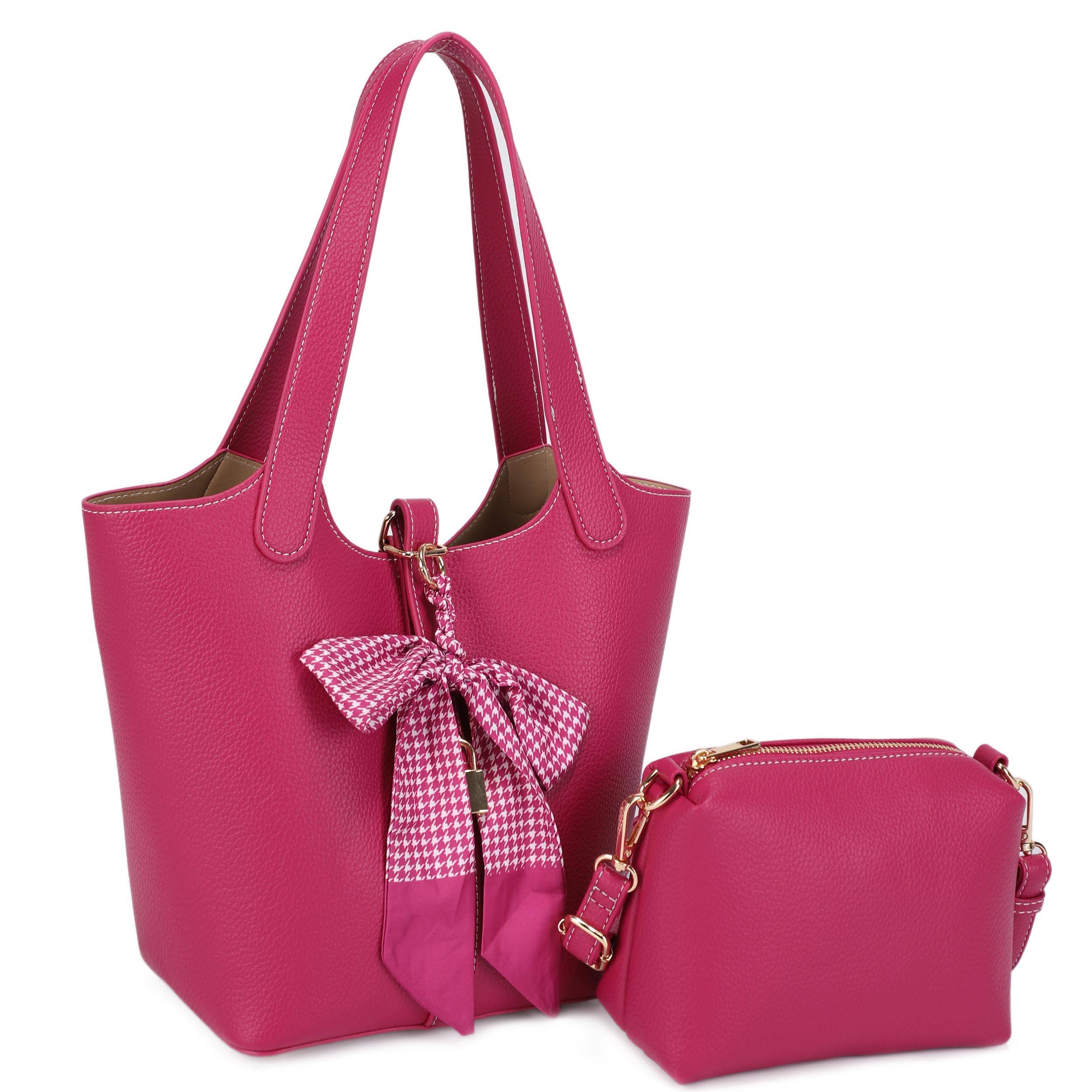 Cinthya Top Handle Handbag With Bow Detail: Red
