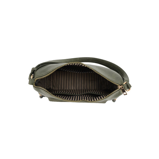 Clara Slouchy Crossbody Bag | Multi-Pocket Vegan Leather Handbag-Brown