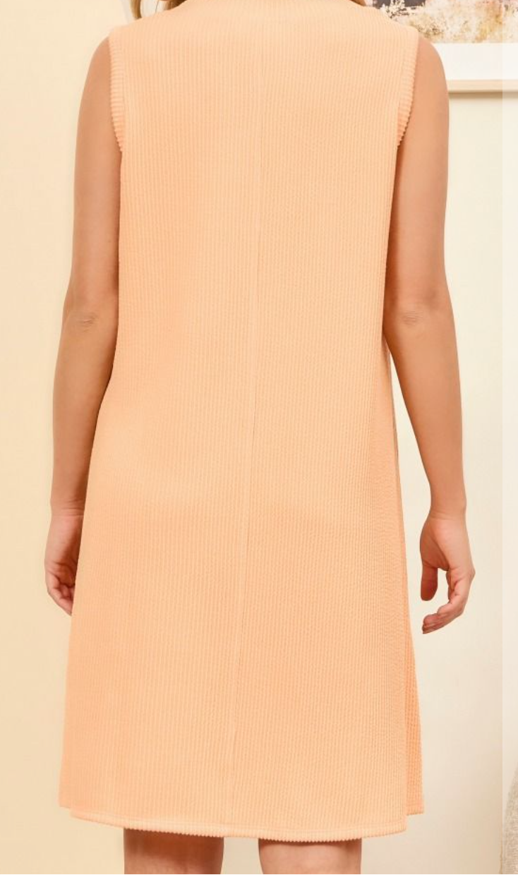 Apricot V-Neck Tank Top Dress