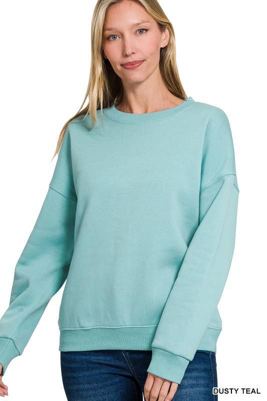 Fleece Drop Shoulder Sweatshirts