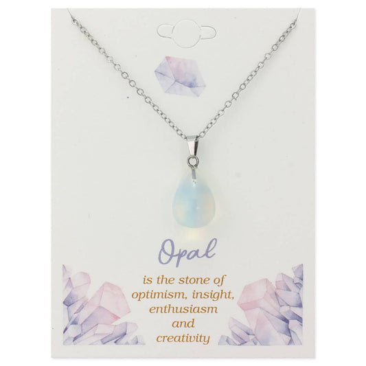 Gemstone Drop Opal Necklace