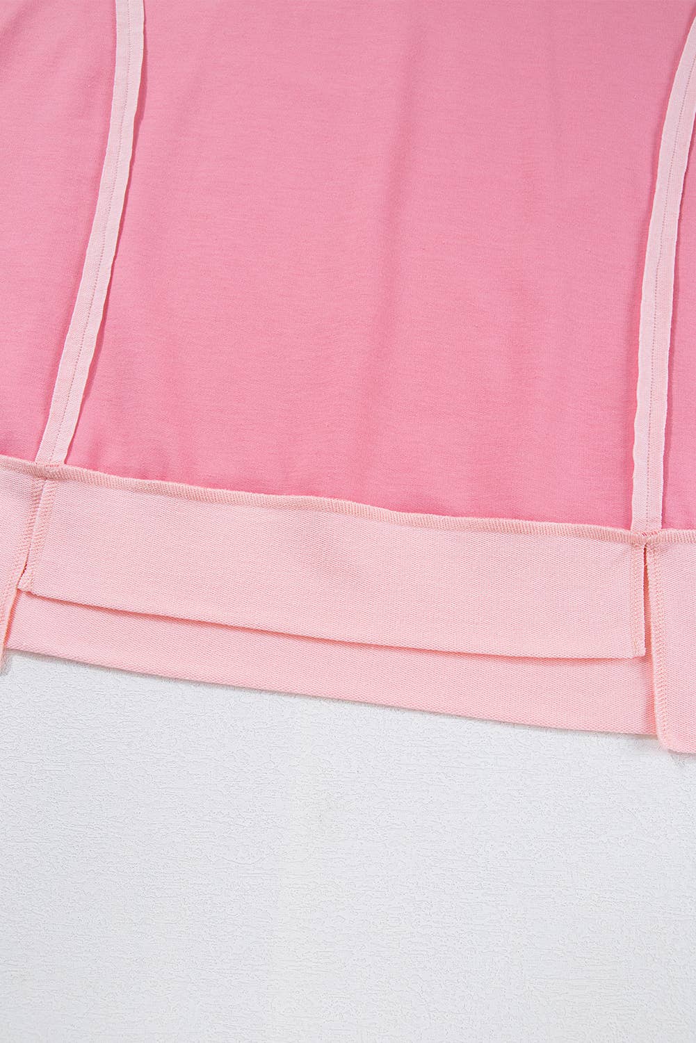Half Sleeve Raw Seam High Low Side Split Top
