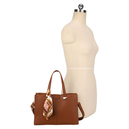 MONIQUE SATCHEL WITH SCARF HANDLE ACCESSORY