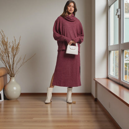 2 Piece Cozy Thermal Layered Set – Dear Scarlett (Wine)