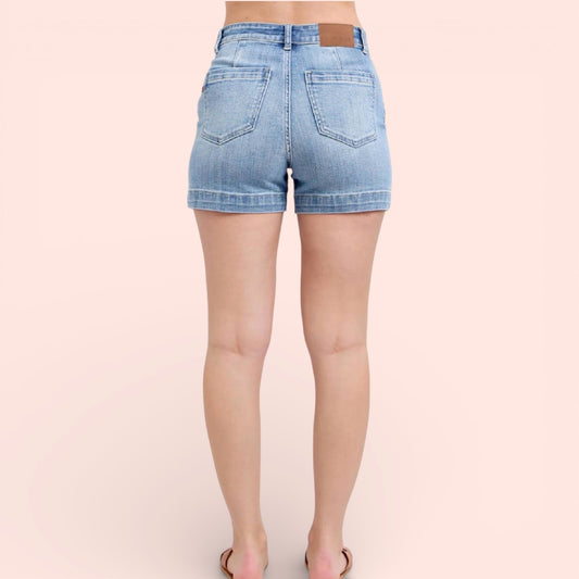 Judy Blue High Waist Denim Trouser Shorts