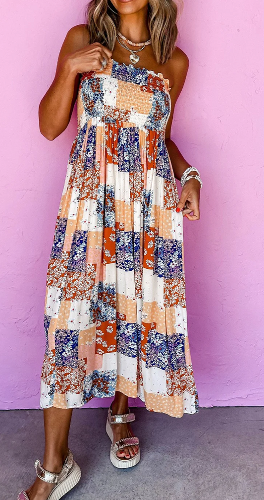 Strapless Patch Dress