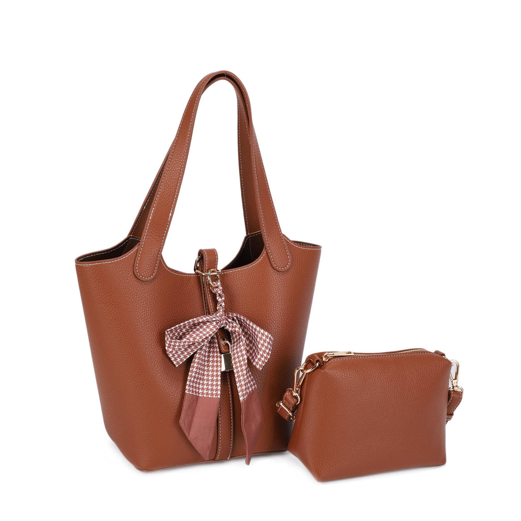 Cinthya Top Handle Handbag With Bow Detail: Red