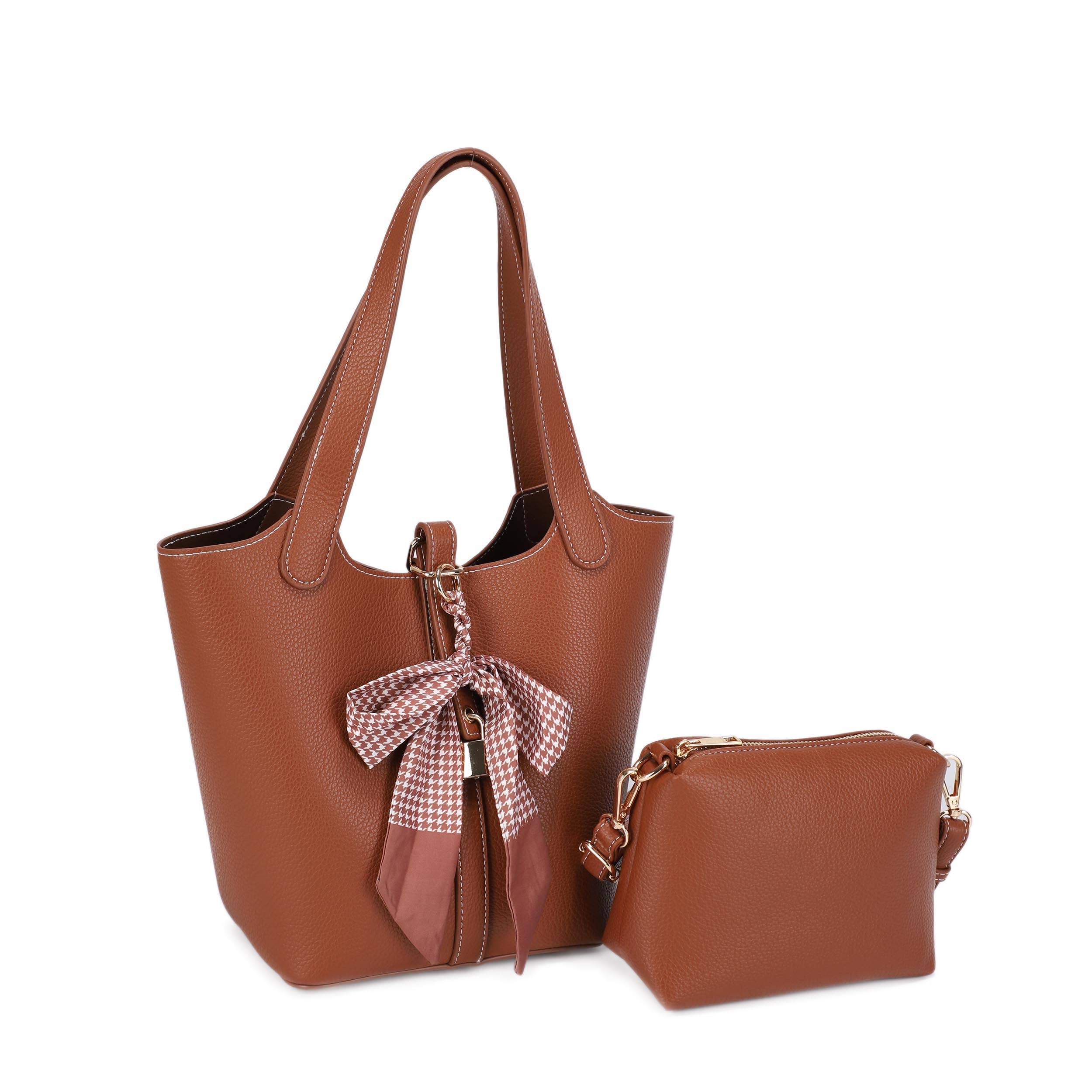 Cinthya Top Handle Handbag With Bow Detail: Red